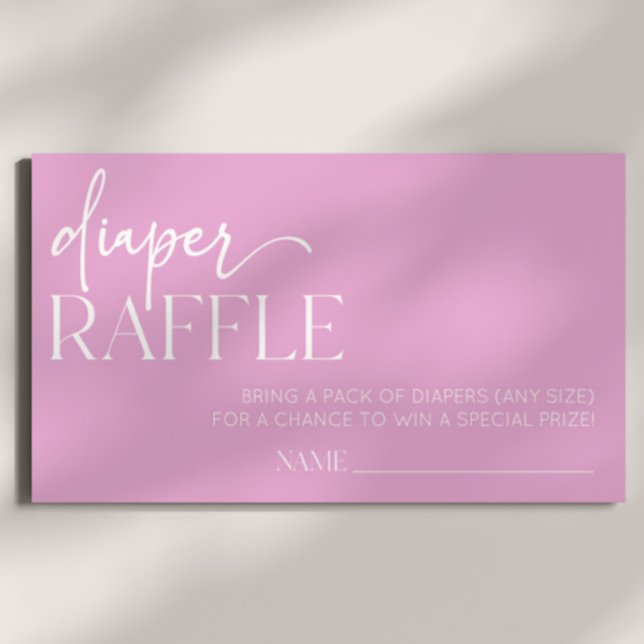 Pink Minimal Minimalist Baby Shower Diaper Raffle Enclosure Card (Creator Uploaded)