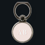 Pink Minimal Personalized Monogram Initials Phone Ring Stand<br><div class="desc">This stylish phone holder design features a simple monogram in pink & white. Make one of a kind phone accessory with custom initials and name. If you want to change the fonts or position, click the "Customize further" button and you can edit it. Matching phone case and more custom gift...</div>