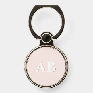 Pink Minimal Personalized Monogram Initials Phone Ring Stand