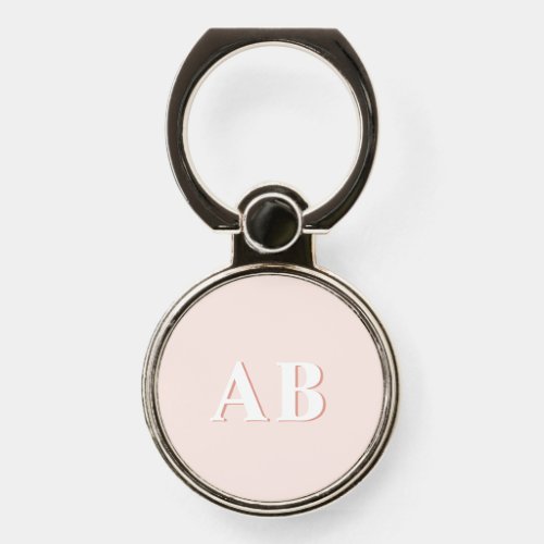 Pink Minimal Personalized Monogram Initials Phone Ring Stand