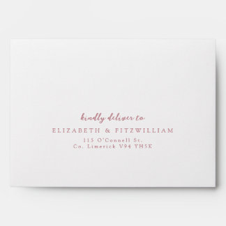 Pink Minimal Script Self-Addressed Cherry Blossom Envelope
