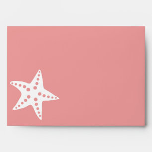 Pink Minimal Starfish Wedding Invitation Envelope
