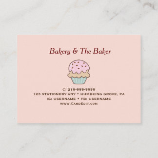 Pink Minimalist & Elegant Bakery Business Card