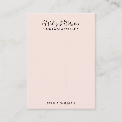 Pink minimalist elegant hair clip barrette display business card Zazzle
