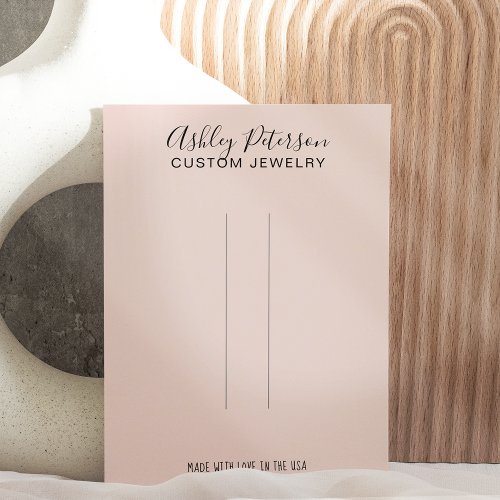 Pink minimalist elegant hair clip barrette display business card