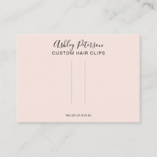 Pink minimalist elegant hair clip barrette display business card
