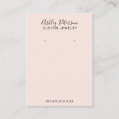 Pink minimalist elegant jewelry earring display business card (Front)