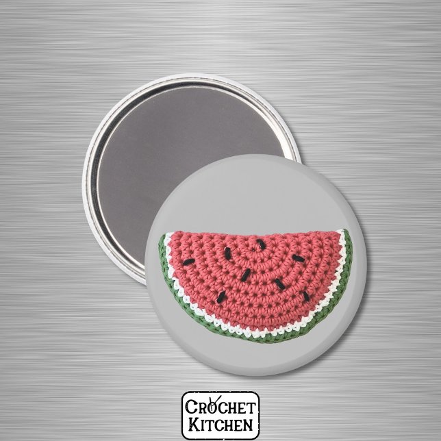 Pink Minimalist Grandma Fruit Crochet Watermelon Magnet (Creator Uploaded)