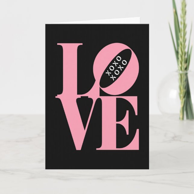 Pink Minimalist Love Xoxo Card (Front)