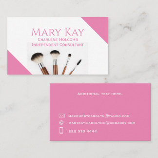 Pink Minimalist Makeup Business Card