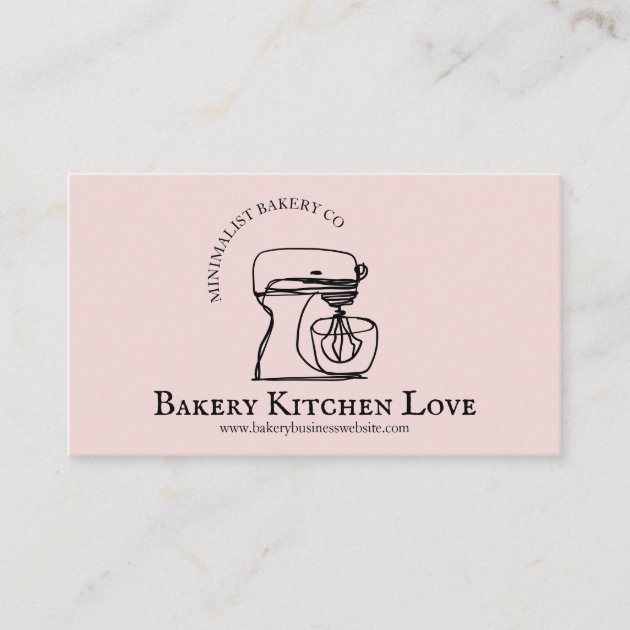 Pink minimalist modern design for bakery business card