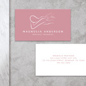 Pink Minimalist Modern | Massage Therapist Business Card