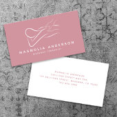 Pink Minimalist Modern | Massage Therapist Business Card