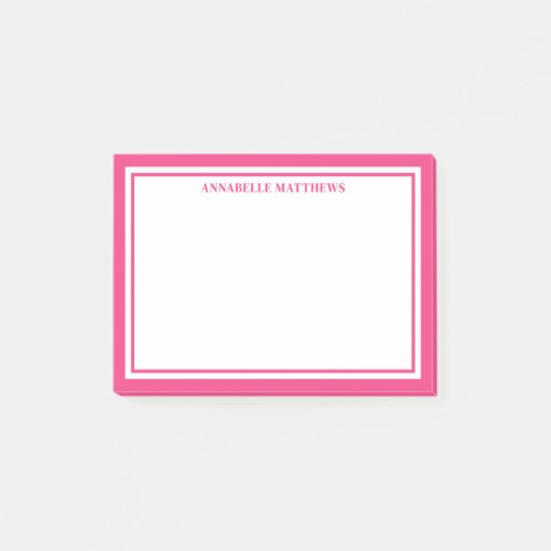 Pink Minimalist Monogram Post-it Notes