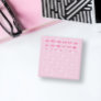 Pink Minimalist Monthly Planner Mini Calendar Post-it Notes