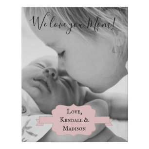 Pink Minimalist Photo Faux Canvas Print