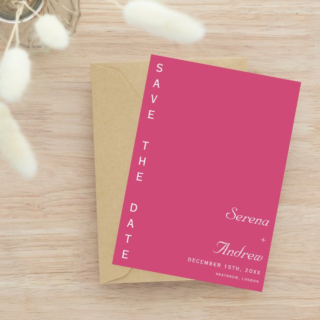 Pink Minimalist Plain Classy Modern Wedding Invitation (Creator Uploaded)