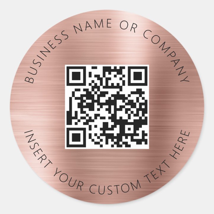 Pink Minimalist QR Code Business Simple Classic Round Sticker