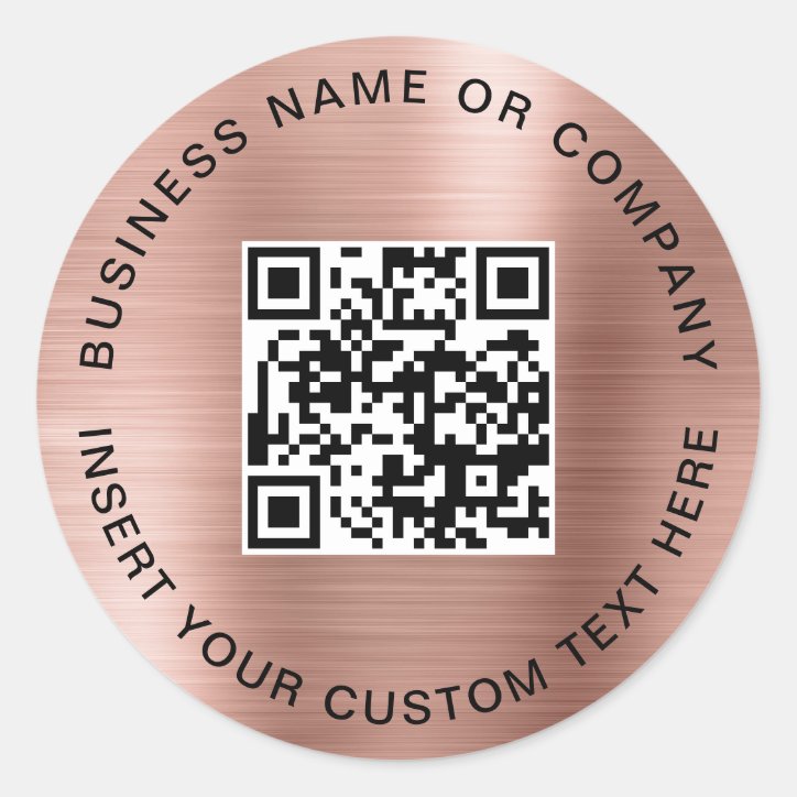 Pink Minimalist QR Code Business Simple Classic Round Sticker