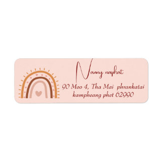 Pink minimalist rainbow label