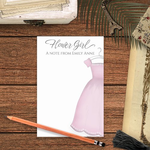 Pink Minimalist Script Flower Girl Custom Post_it Notes