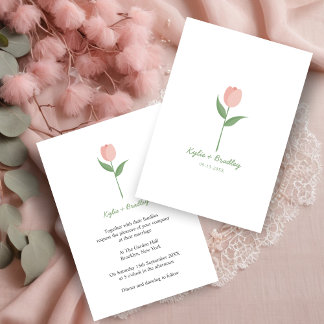 Pink Minimalist Tulip Invitation