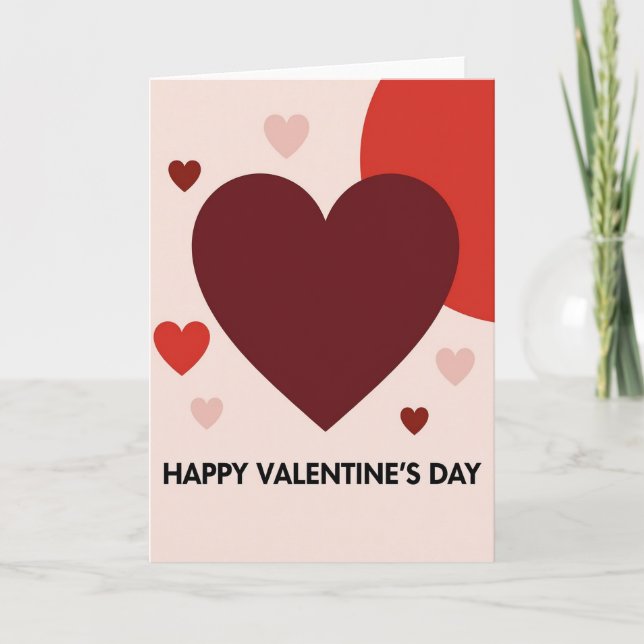 Pink Minimalist Valentines Day Card (Front)