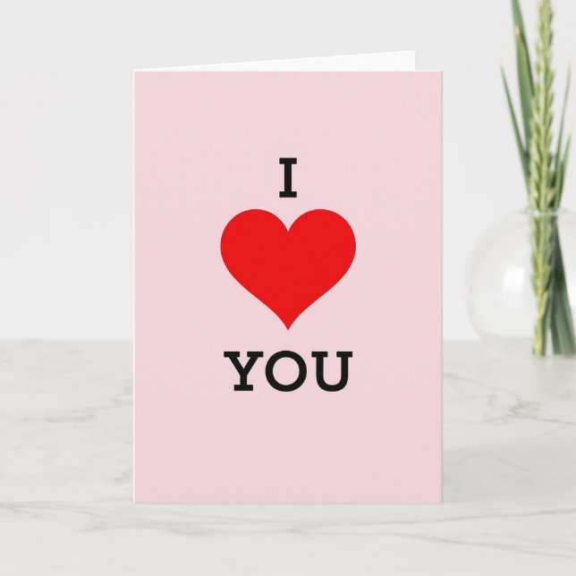 Pink Minimalist Valentines Heart Card (Front)