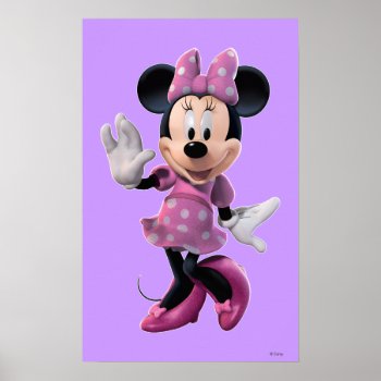 Pink Minnie | Cute Pose Poster by MickeyAndFriends at Zazzle