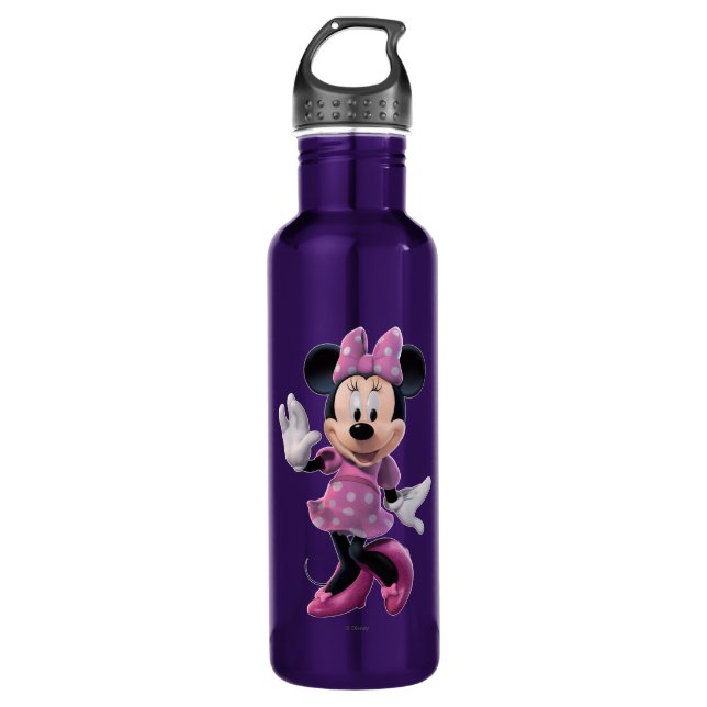 Pink Minnie | Cute Pose Stainless Steel Water Bottle (Front)