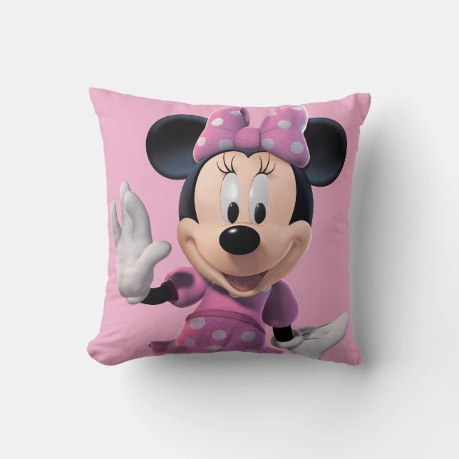 Pink Minnie | Cute Pose Throw Pillow (Front)