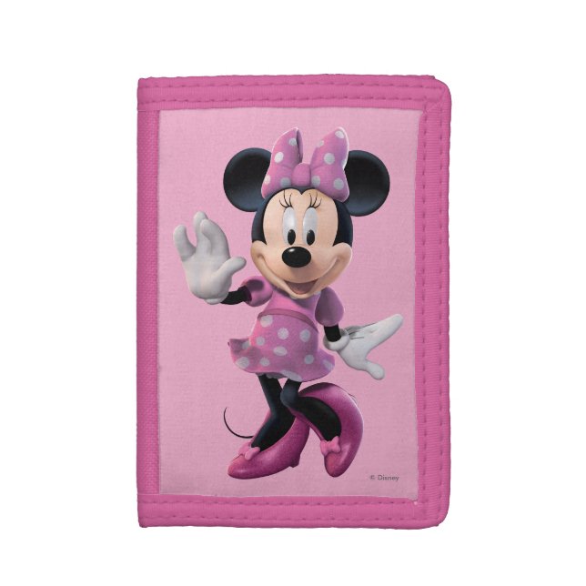 Pink Minnie | Cute Pose Tri-fold Wallet (Front Vertical)