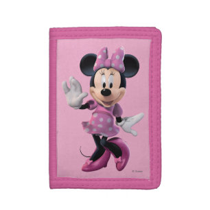Pink Minnie Cute Pose Trifold Wallet