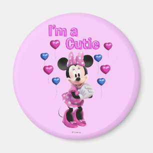 Pink Minnie Cutie with Hearts Magnet