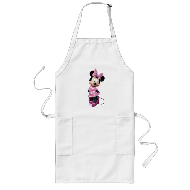 Pink Minnie | Hands Behind Back Long Apron (Front)
