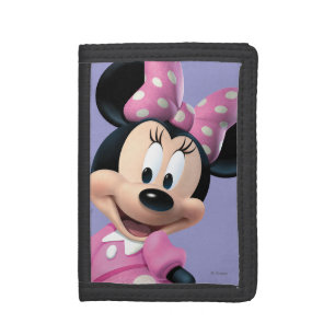 Pink Minnie Hands Behind Back Tri-fold Wallet