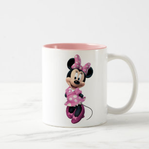 Pink Minnie   Hands Behind Back Two-Tone Coffee Mug