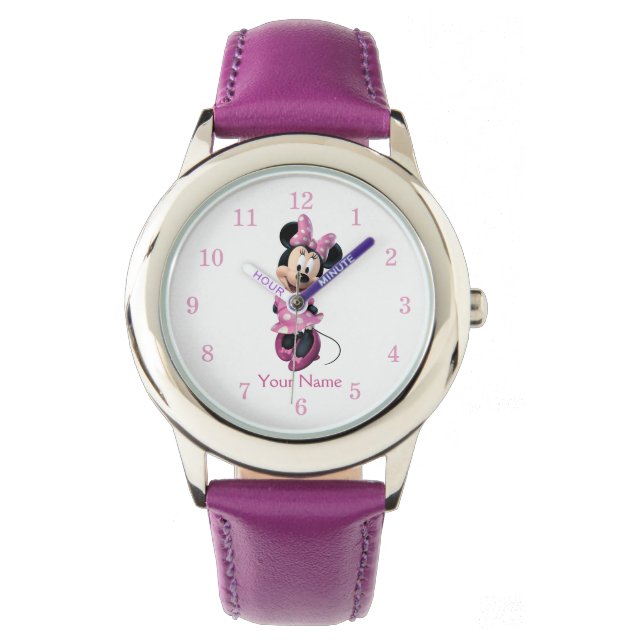 Pink Minnie | Hands Behind Back Watch (Front)