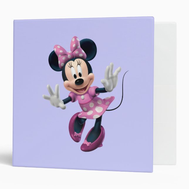 Pink Minnie | Hands Out 3 Ring Binder (Front/Inside)