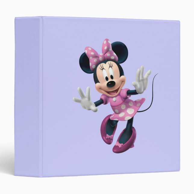 Pink Minnie | Hands Out 3 Ring Binder (Front/Spine)