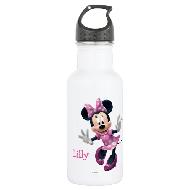 Pink Minnie | Hands Out Stainless Steel Water Bottle (Front)
