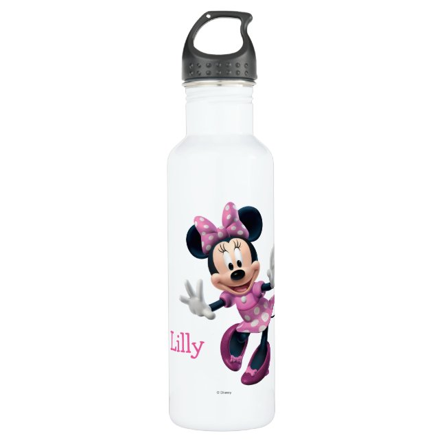 Pink Minnie | Hands Out Stainless Steel Water Bottle (Front)