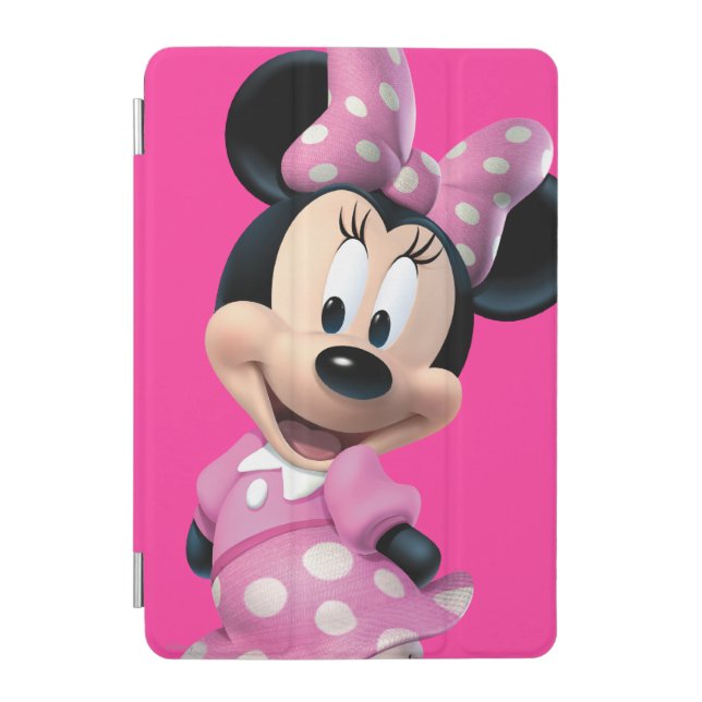 Pink Minnie | Head Outline in Background iPad Mini Cover (Front)