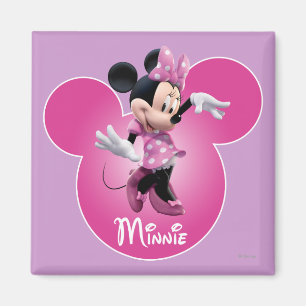 Pink Minnie   Mickey Head Icon Magnet