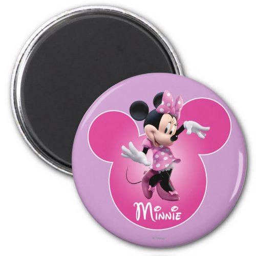 Pink Minnie  Mickey Head Icon Magnet