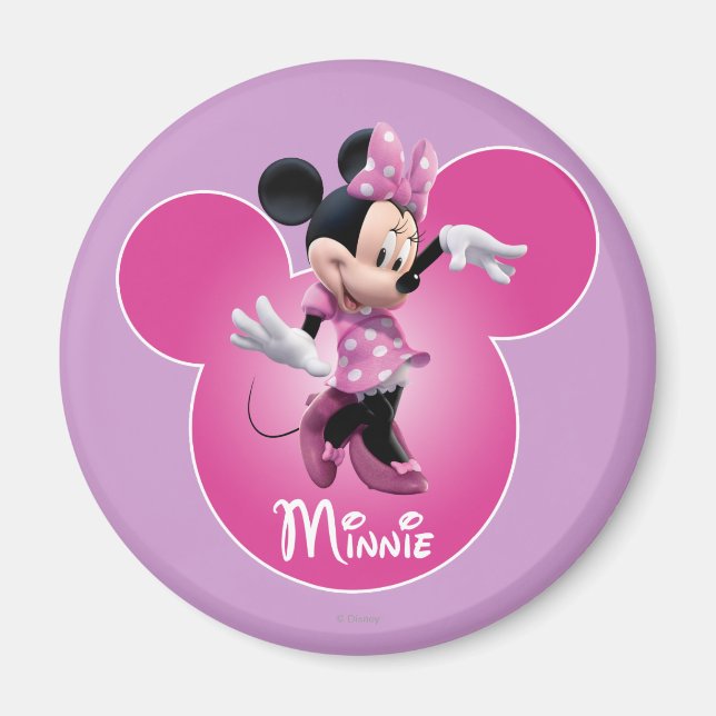 Pink Minnie | Mickey Head Icon Magnet (Front)