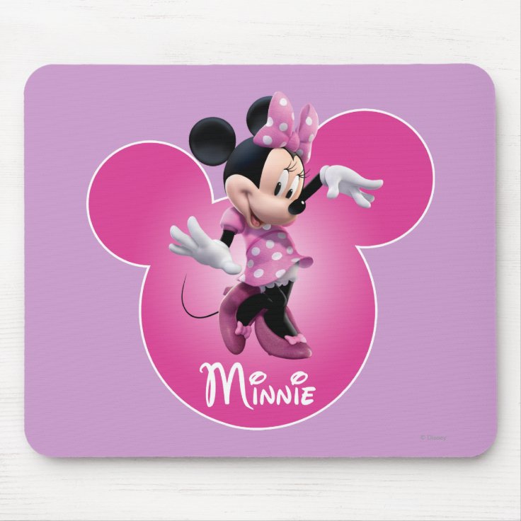 Pink Minnie | Mickey Head Icon Mouse Pad | Zazzle