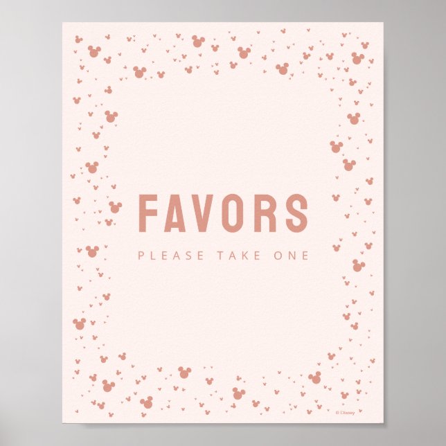 Pink Minnie Mouse Confetti Baby Shower Poster (Front)