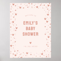 Pink Minnie Mouse Confetti Baby Shower Welcome
