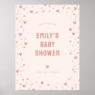 Pink Minnie Mouse Confetti Baby Shower Welcome Poster